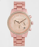  Shop Authentic Michael Kors Ritz Chronograph Rose Gold Dial Rose Gold Steel Strap Watch For Women - MK6753 - Luxxuri