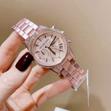  Shop Authentic Michael Kors Ritz Chronograph Rose Gold Dial Rose Gold Steel Strap Watch For Women - MK6753 - Luxxuri