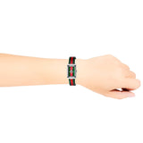  Shop Authentic Gucci G Frame Quartz Green & Red Mother of Pearl Dial Multicolor Leather Strap Watch For Women - YA147408 - Luxxuri