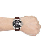  Shop Authentic Diesel Mega Chief Black & Silver Round Dial Brown Leather Strap Watch For Men - DZ4290 - Luxxuri