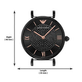  Shop Authentic Emporio Armani Gianni T Bar All Black Diamond Dial Watch For Women - AR11245 - Luxxuri