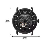  Shop Authentic Emporio Armani Meccanico Automatic Skeleton Dial Black Leather Strap Watch For Men - AR60008 - Luxxuri