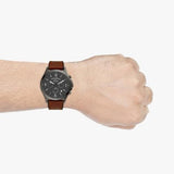  Shop Authentic Fossil Forrester Chronograph Grey Dial Brown Leather Strap Watch for Men - FS5815 - Luxxuri