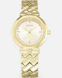  Shop Authentic Guess Rumour Quartz Gold Dial Gold Steel Strap Watch For Women - GW0613L2 - Luxxuri