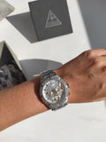  Shop Authentic Guess Heiress Multifunction Diamonds Silver Dial Silver Steel Strap Watch for Women - GW0440L1 - Luxxuri