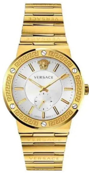  Shop Authentic Versace Greca Silver Dial Gold Steel Strap Watch for Men - VEVI00520 - Luxxuri