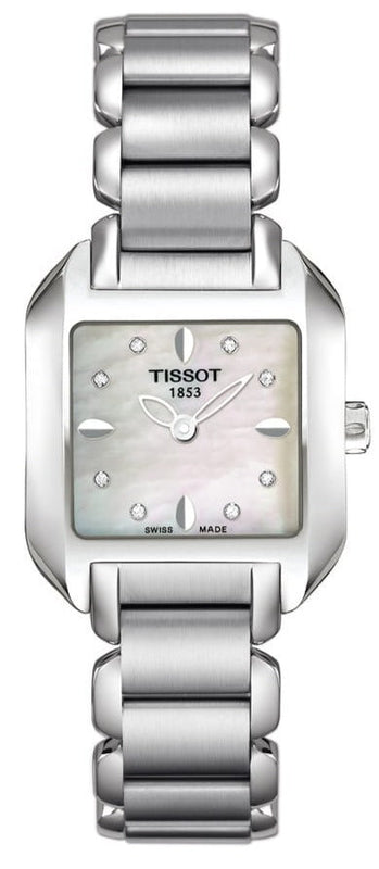  Shop Authentic Tissot T Wave Diamonds Mother of Pearl Dial Silver Steel Strap Watch for Women - T02.1.285.74 - Luxxuri