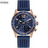  Shop Authentic Guess Fleet Blue Dial Blue Rubber Strap Watch for Men - W0971G3 - Luxxuri