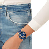  Shop Authentic Swarovski Octea Lux Blue Dial Blue Leather Strap Watch for Women - 5414413 - Luxxuri