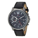  Shop Authentic Tommy Hilfiger London Chronograph Grey Dial Black Leather Strap Watch for Men - 1791533 - Luxxuri