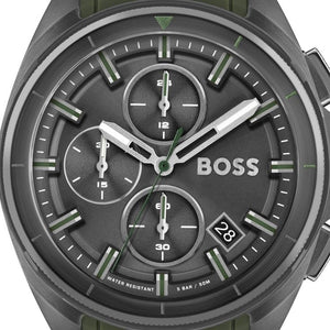  Shop Authentic Hugo Boss Volane Chronograph Grey Dial Green Rubber Strap Watch For Men - 1513952 - Luxxuri