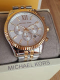  Shop Authentic Michael Kors Lexington Silver Dial Two Tone Steel Strap Watch for Men - MK8344 - Luxxuri