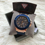  Shop Authentic Guess Rigor Blue Dial Blue Silicone Strap Watch For Men - W0247G3 - Luxxuri