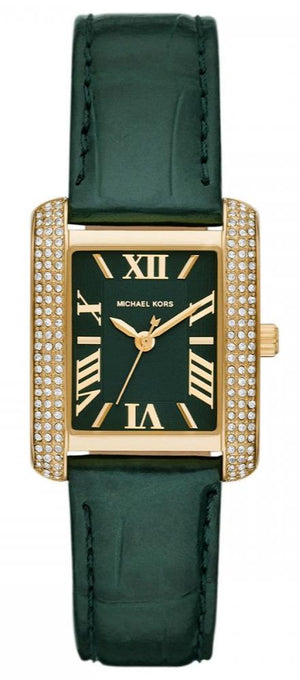 Shop Authentic Michael Kors Emery Quartz Diamonds Green Dial Green Leather Strap Watch For Women - MK4697 - Luxxuri