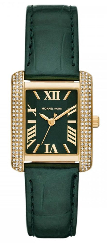  Shop Authentic Michael Kors Emery Quartz Diamonds Green Dial Green Leather Strap Watch For Women - MK4697 - Luxxuri