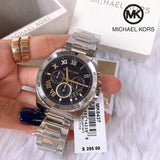  Shop Authentic Michael Kors Brecken Chronograph Blue Dial Two Tone Steel Strap Watch For Men - MK8437 - Luxxuri