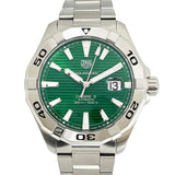  Shop Authentic Tag Heuer Aquaracer Calibre 5 Automatic Green Dial Silver Steel Strap Watch for Men - WAY2015.BA0927 - Luxxuri