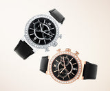  Shop Authentic Swarovski Citra Sphere Chronograph Black Dial Black Leather Strap Watch for Women - 5055209 - Luxxuri