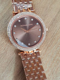  Shop Authentic Michael Kors Darci Brown Dial Rose Gold Stainless Steel Strap Watch for Women - MK3217 - Luxxuri