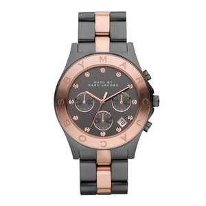  Shop Authentic Marc Jacobs Blade Chronograph Grey Dial Two Tone Steel Strap Watch for Women - MBM8583 - Luxxuri