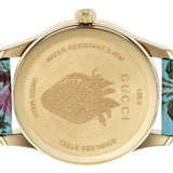  Shop Authentic Gucci G Timeless Floral Turquoise Dial Turquoise Leather Strap Watch For Women - YA1264085 - Luxxuri