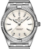  Shop Authentic Breitling Chronomat 32 Diamonds White Dial Silver Steel Strap Watch for Women - A77310591A1A1 - Luxxuri
