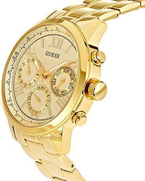  Shop Authentic Guess Sunrise Chronograph Gold Dial Gold Steel Strap Watch For Women - W0330L1 - Luxxuri