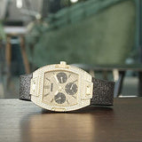  Shop Authentic Guess Raven Diamonds Champagne Dial Black Rubber Strap Watch For Women - GW0105L2 - Luxxuri