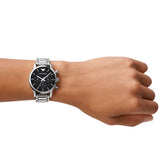 Shop Authentic Emporio Armani Chronograph Black Dial Silver Steel Strap Watch For Men - AR1853 - Luxxuri