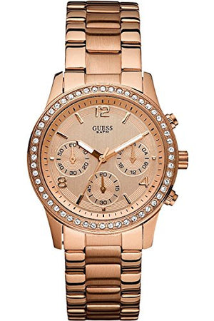  Shop Authentic Guess Mini Spectrum Quartz Rose Gold Dial Rose Gold Steel Strap Watch For Women - W0122L3 - Luxxuri