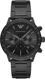  Shop Authentic Emporio Armani Mario Chronograph Black Dial Black Steel Strap Watch For Men - AR11242 - Luxxuri