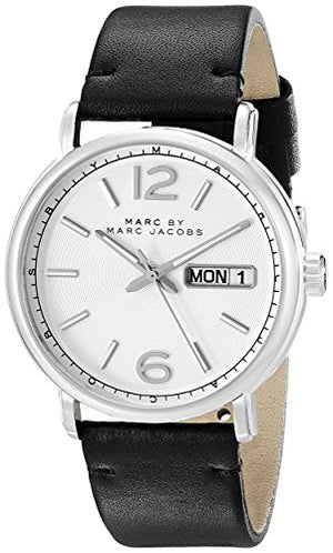  Shop Authentic Marc Jacobs Fergus White Dial Black Leather Strap Watch for Men - MBM5076 - Luxxuri