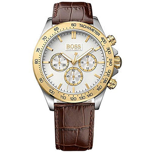  Shop Authentic Hugo Boss Ikon White Dial Brown Leather Strap Watch for Men - 1513174 - Luxxuri