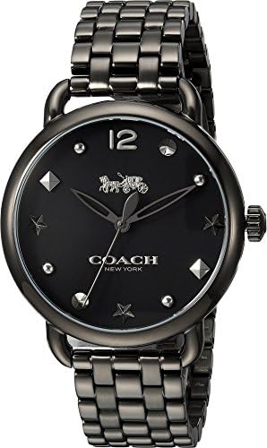 Coach Delancey Black Dial Black Steel Strap Watch For Women - 14502812