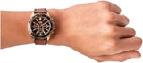  Shop Authentic Fossil Garrett Chronograph Brown Dial Brown Leather Strap Watch for Men - FS5867 - Luxxuri