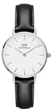 Daniel Wellington Classic Petite Sheffield White Dial Black Leather Strap Watch For Women - DW00100242