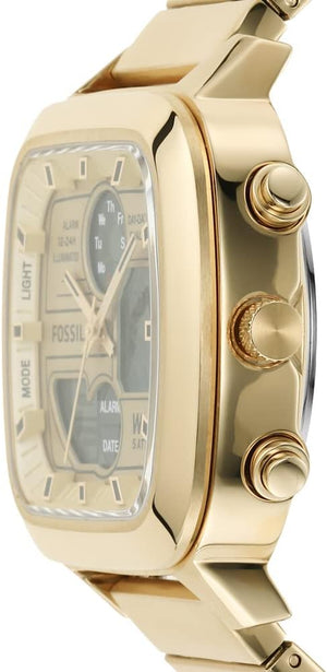  Shop Authentic Fossil Retro Analog-Digital Gold Dial Gold Steel Strap Watch for Men - FS5889 - Luxxuri