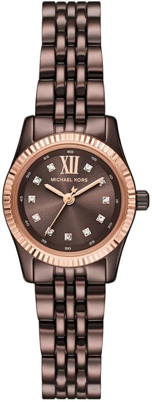  Shop Authentic Michael Kors Lexington Three-Hand Brown Dial Brown Steel Strap Watch for Women - MK4844 - Luxxuri