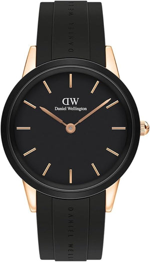  Shop Authentic Daniel Wellington Iconic Motion Black Dial Rubber Strap Watch For Women - DW00100426 - Luxxuri