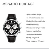  Shop Authentic Movado Heritage Chronograph Black Dial Black Leather Strap Watch for Men - 3650005 - Luxxuri