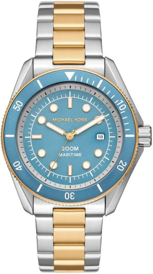  Shop Authentic Michael Kors Maritime Three-Hand Blue Dial Two Tone Steel Strap Watch for Men - MK9169 - Luxxuri