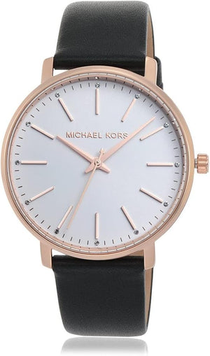  Shop Authentic Michael Kors Pyper Quartz White Dial Black Leather Strap Watch For Women - MK2834 - Luxxuri