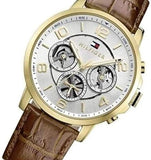  Shop Authentic Tommy Hilfiger Keagan Quartz Silver Dial Brown Leather Strap Watch for Men - 1791291 - Luxxuri