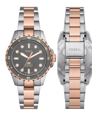  Shop Authentic Fossil Blue Dive Three Hand Gray Dial Two Tone Steel Strap Watch For Women - ES5348 - Luxxuri