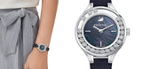  Shop Authentic Swarovski Lovely Crystals Mother of Pearl Black Dial Black Leather Strap Watch for Women - 5242898 - Luxxuri