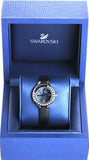  Shop Authentic Swarovski Lovely Crystals Mother of Pearl Black Dial Black Leather Strap Watch for Women - 5242898 - Luxxuri