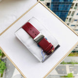  Shop Authentic Versace Audrey Quartz Silver Dial Red Leather Strap Watch for Women - VELR00219 - Luxxuri