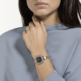  Shop Authentic Swarovski Crystal Rose Black Dial Rose Gold Steel Strap Watch for Women - 5484050 - Luxxuri