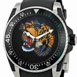 Shop Authentic Gucci Dive Tiger Black Dial Black Rubber Strap Watch For Men - YA136318 - Luxxuri