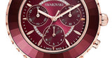  Shop Authentic Swarovski Octea Lux Chrono Red Dial Red Leather Strap Watch for Women - 5547642 - Luxxuri
